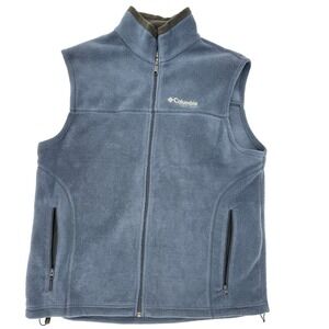 Columbia‎ Field Gear Fleece Vest Men's Size L Blue Full Zip Pockets Outdoor